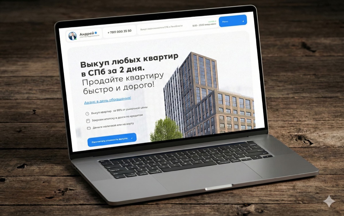 Превью сайта по выкупу недвижимости в Санкт-Петербурге